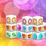 Farebné kocky s rôznymi symbolmi na farebnom pozadí s kruhovými svetelnými efektami