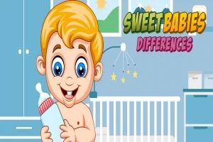 Usmievajúce sa dieťa s blond vlasmi drží fľašu v detskej izbe s postieľkou a nápisom Sweet Babies Differences