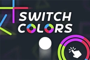 Na tmavom pozadí sú farebné časti kruhu a nápis SWITCH COLORS s vyznačenými farbami