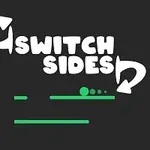 Text Switch Sides s dvoma šípkami okolo a zelenými čiarami na čiernom pozadí