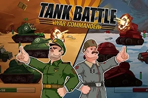 Dve kreslené vojenské postavy v uniforme s pozadím tankov bojujúcich v púšti a zasneženej krajine