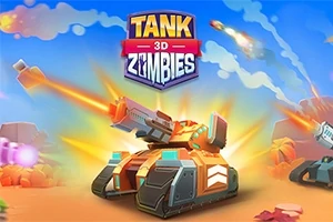 Tank bojujúci proti zombíkom na pestrofarebnom bojisku s vystreľujúcimi projektilmi