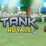 Farebná hracia plocha s tankom a nápisom TANK ROYALE