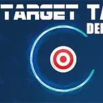 Na obrázku je modré pozadie s nápisom „TARGET TAP DELUXE“ a stredovým terčom s modrým kruhovým efektom