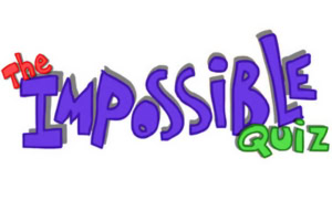 Farebný nápis The Impossible Quiz s textom v rôznych farbách