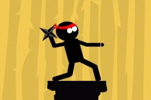 Čierny stickman v červenej čelenke drží hviezdicu na podstavci pred žltým pozadím