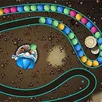 Farebná guľôčková línia na tmavom pozadí so stredovým rotačným mechanizmom