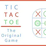 Nápis TIC TAC TOE vedľa hernej mriežky s krúžkami a krížikmi