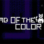 Čierne pozadie s fialovými detailmi a bielym textom Tome of the Color sprevádzaným obrázkom mačky