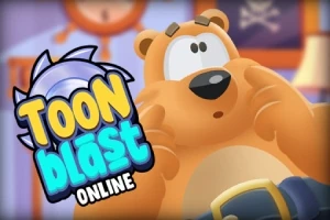 Roztomilý animovaný medveď s vystrašeným výrazom vedľa farebného nápisu