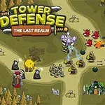 Farebná grafika s vežami a postavičkami na hernej mape s textom Tower Defense: The Last Realm