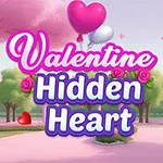Ružové stromy a srdcia na pozadí s farebným nápisom „Valentine Hidden Heart“