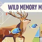Nízkopoly prepracované zvieratá ako jeleň a ryba na farebnom pozadí s názvom Wild Memory Match