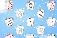 Zima v tejto hre Solitaire, vytvárajte stohy na 4 základoch od esa po kráľa