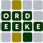 Zeleno-biele písmená tvoria slová WORD SEEKER na mriežke s farebnými štvorcami