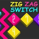 Farebné diamanty s číslami na čiernom pozadí s textom ZIG ZAG SWITCH