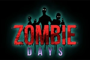 Siluety zombie postáv na tmavom pozadí s výrazným červeným nápisom ZOMBIE DAYS