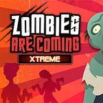 Kreslený zombie na červenom pozadí s nápisom v štýle hororového písma