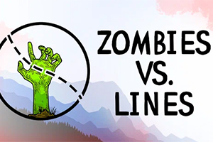 Zelená zombie ruka vyčnievajúca z kruhu na farebnom pozadí